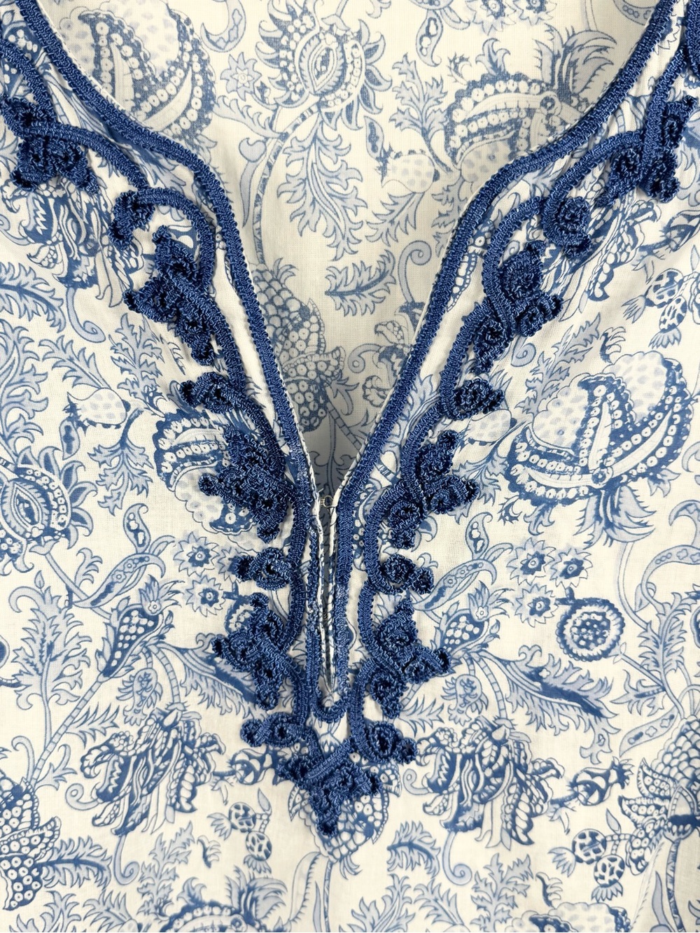 Anne Carson Blue Paisley Cotton Tunic size 2X - Picture 10 of 16